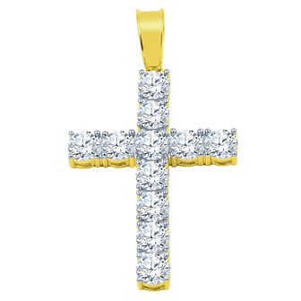 925 STERLING SILVER ICED OUT CROSS - GD