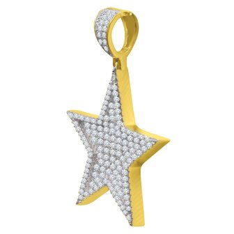 925 STERLING SILVER ICED OUT STAR PENDANT - GD