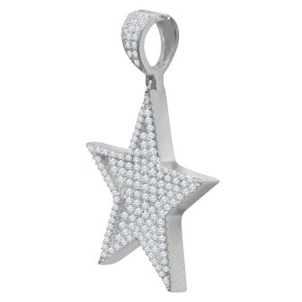 925 STERLING SILVER ICED OUT STAR PENDANT
