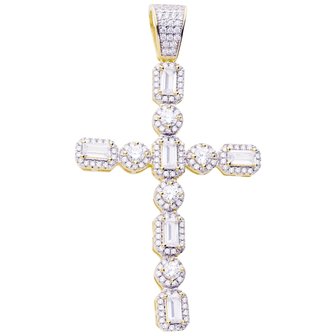 925 STERLING SILVER ICED OUT TENNIS CROSS - GD