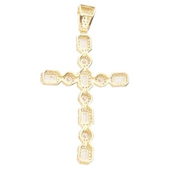 925 STERLING SILVER ICED OUT TENNIS CROSS - GD
