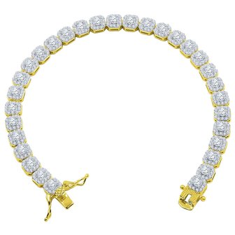 925 Silver Iced Out Tennis Bracelet - GD