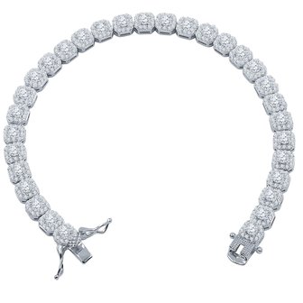 925 Silver Iced Out Tennis Bracelet
