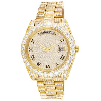 CLOXSTAR Stainless Steel Full Iced Out Watch R GLD