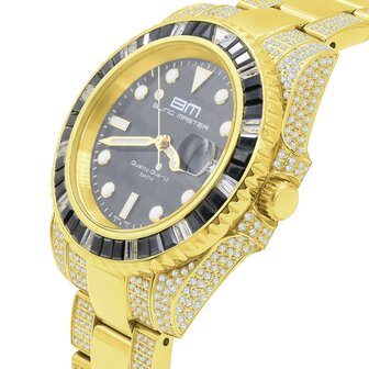 CLOXSTAR Stainless Steel Full Iced Out Watch BM GLD