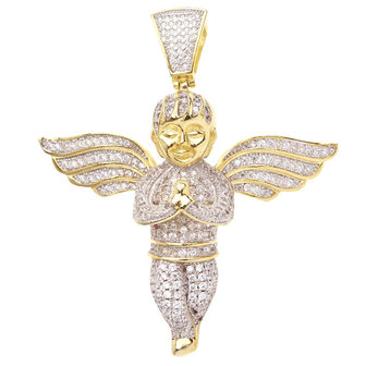 925 Silver Iced Out Mini Angel Pendant - GP