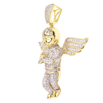 925 Silver Iced Out Mini Angel Pendant - GP