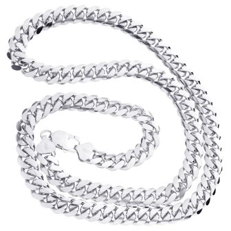 925 Silver Solid Miami Cuban Chain 10 MM