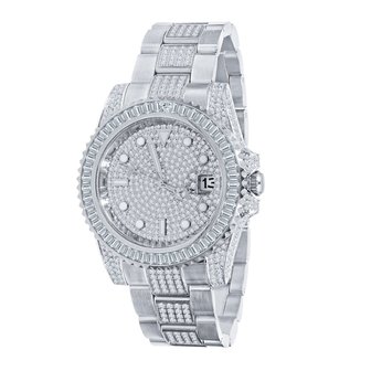 CLOXSTAR Stainless Steel Full Iced Out Watch BMM SLV