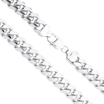 925 Silver Solid Miami Cuban Chain 12 MM