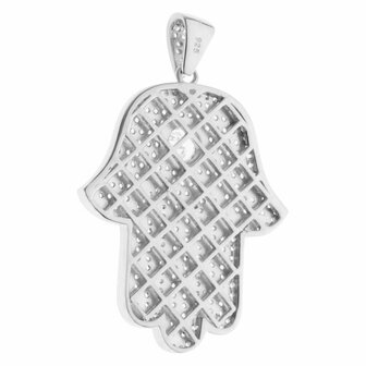 925 STERLING SILVER ICED OUT KHAMSA PENDANT