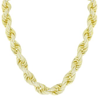 925 Silver Iced Out Rope Chain