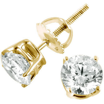 14K Yellow Gold Diamond Earrings .50ct