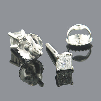 14K White Gold Diamond Earrings .50ct