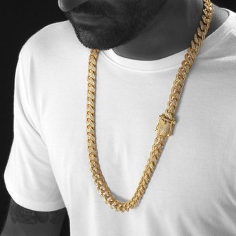 925 Silver Iced Out Miami Cuban Link Chain 12 MM