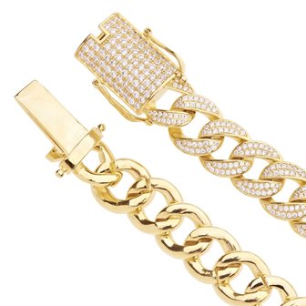 925 Zilveren Iced Out Miami Cuban Link Chain 12 MM