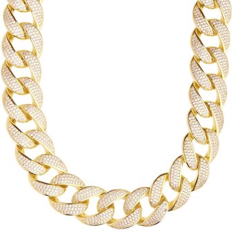 925 Zilveren Iced Out Miami Cuban Link Chain 18 MM