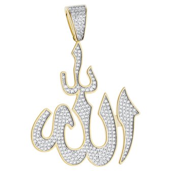 925 Silver Iced Out Allah Pendant - GP