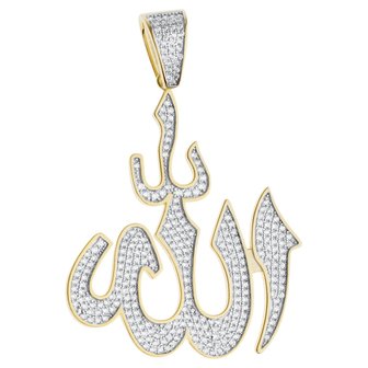 925 Zilveren Iced Out Allah Hanger - GD