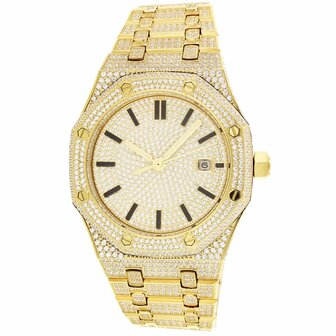 CLOXSTAR Stainless Steel Full Iced Out Watch GLD