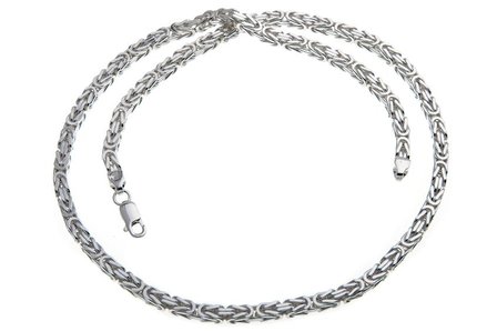 925 Silver Byzantine Chain Square 4.5 MM