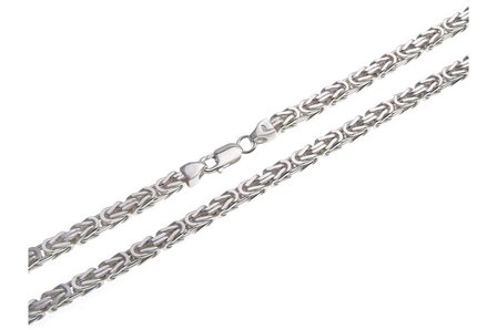 925 Silver Byzantine Chain Square 4.5 MM