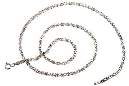 925 Silver Byzantine Chain Square 2.5 MM