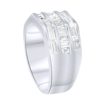 925 Zilveren Iced Out Ring - Hexago