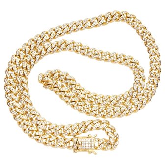 925 Zilveren Iced Out Miami Cuban Link Chain 6,5 MM