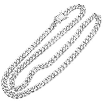 925 Zilveren Iced Out Miami Cuban Link Chain 6,5 MM