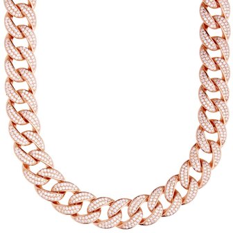 925 Zilveren Iced Out Miami Cuban Link Chain 12 MM