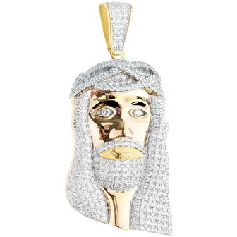 925 Iced Out Sterling Silver Jesus Piece Pendant