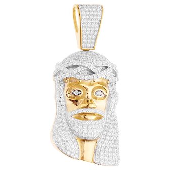 925 Sterling Silver Iced Out Jesus Piece Pendant II