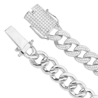 925 Silver Iced Out Miami Cuban Link Bracelet 12 MM