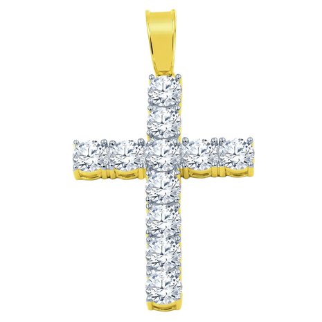 925 STERLING SILVER ICED OUT CROSS - GD