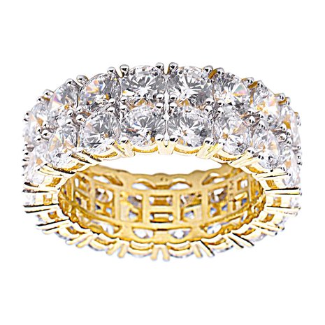 925 Zilveren Iced Out Ring GD - TENNIS DOUBLE