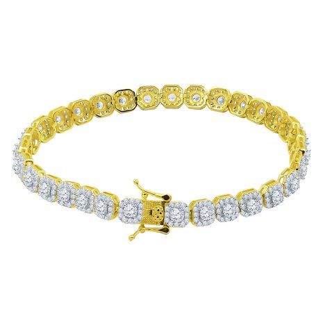 925 Silver Iced Out Tennis Bracelet - GD