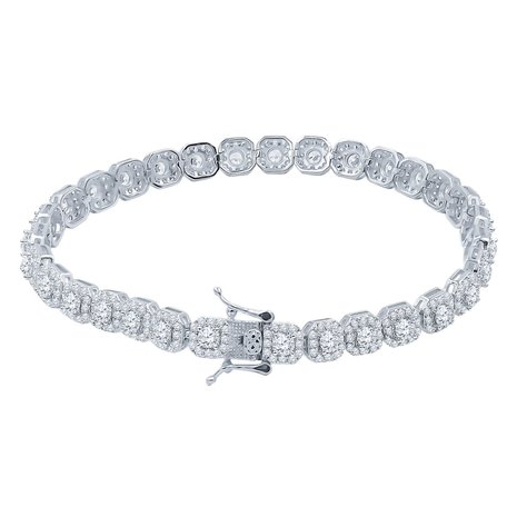 925 Silver Iced Out Tennis Bracelet