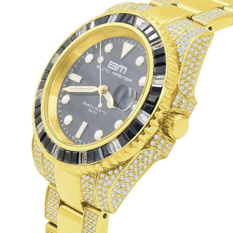 CLOXSTAR Stainless Steel Full Iced Out Watch BM GLD