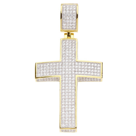 925 Silver Iced Out Cross Pendant - GP