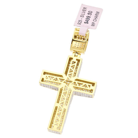 925 Silver Iced Out Cross Pendant - GP