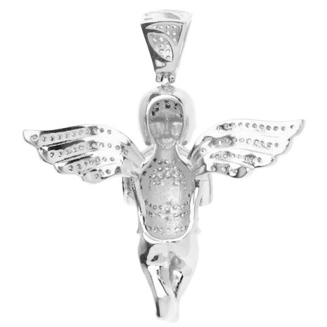925 SILVER Iced Out Mini Angel PENDANT