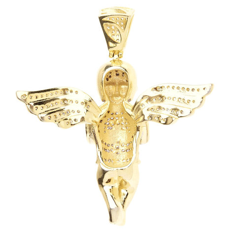 925 Silver Iced Out Mini Angel Pendant - GP