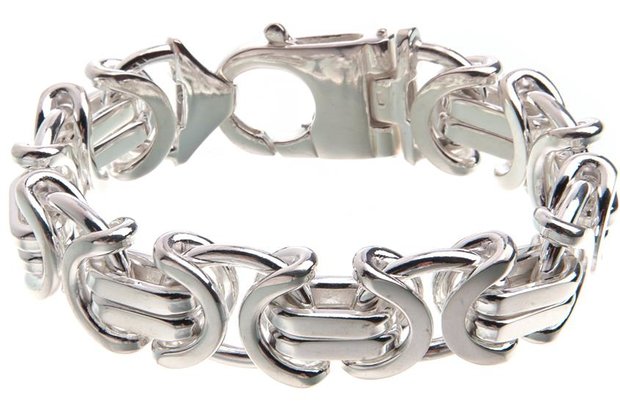 925 Silver Byzantine Bracelet Flat 17.0 MM