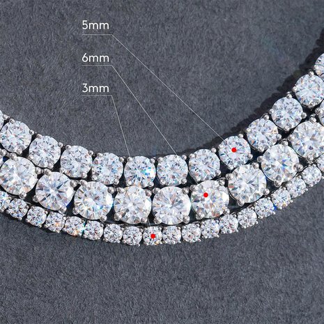 925 STERLING SILVER VVS MOISSANITE TENNIS CHAIN