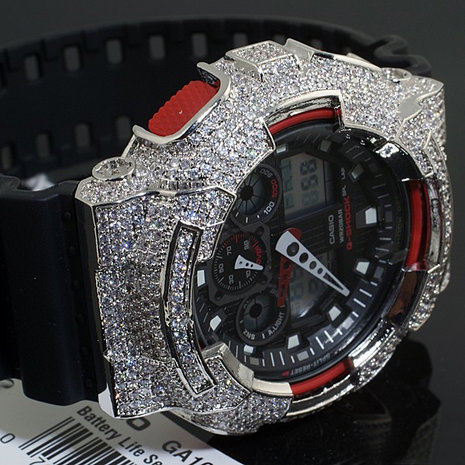 CUSTOM CASIO G-SHOCK WATCH 5.00CT SWAROVSKI