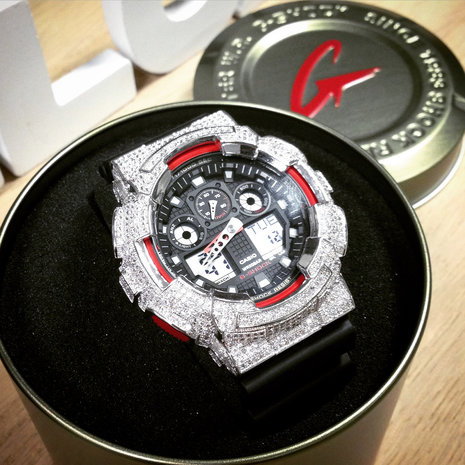 CUSTOM CASIO G-SHOCK WATCH 5.00CT SWAROVSKI