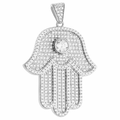 925 STERLING SILVER ICED OUT KHAMSA PENDANT