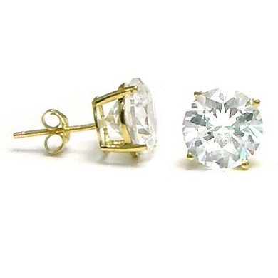 14K (585) Golden Stud Earrings Swarovski