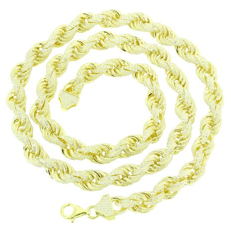 925 Zilveren Iced Out Rope Chain